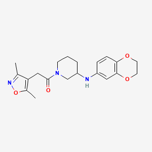 molecular formula C20H25N3O4 B6110854 N-(2,3-dihydro-1,4-benzodioxin-6-yl)-1-[(3,5-dimethyl-4-isoxazolyl)acetyl]-3-piperidinamine 