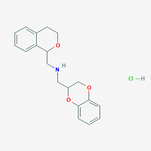 molecular formula C19H22ClNO3 B6110877 (2,3-dihydro-1,4-benzodioxin-2-ylmethyl)(3,4-dihydro-1H-isochromen-1-ylmethyl)amine hydrochloride 