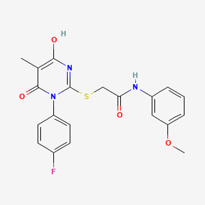 2-[1-(4-fluorophenyl)-4-hydroxy-5-methyl-6-oxopyrimidin-2-yl]sulfanyl-N-(3-methoxyphenyl)acetamide