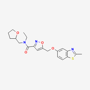 molecular formula C20H23N3O4S B6110889 N-ethyl-5-{[(2-methyl-1,3-benzothiazol-5-yl)oxy]methyl}-N-(tetrahydro-2-furanylmethyl)-3-isoxazolecarboxamide 