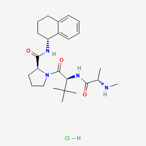 molecular formula C25H39ClN4O3 B611090 (S)-1-((S)-3,3-二甲基-2-((S)-2-(甲基氨基)丙酰胺)丁酰)-N-((R)-1,2,3,4-四氢萘-1-基)吡咯烷-2-甲酰胺盐酸盐 CAS No. 845745-37-1
