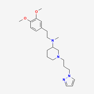 molecular formula C22H34N4O2 B6110902 N-[2-(3,4-dimethoxyphenyl)ethyl]-N-methyl-1-[3-(1H-pyrazol-1-yl)propyl]-3-piperidinamine 