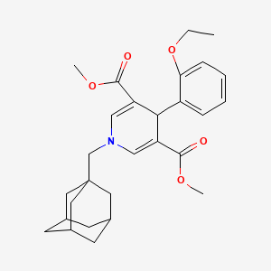 molecular formula C28H35NO5 B6110906 3,5-DIMETHYL 1-[(ADAMANTAN-1-YL)METHYL]-4-(2-ETHOXYPHENYL)-1,4-DIHYDROPYRIDINE-3,5-DICARBOXYLATE 