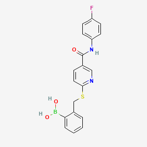 molecular formula C19H16BFN2O3S B611091 N-(4-氟苯基)-6-[2-(二羟基硼基)苄硫基]烟酰胺 CAS No. 1240494-13-6