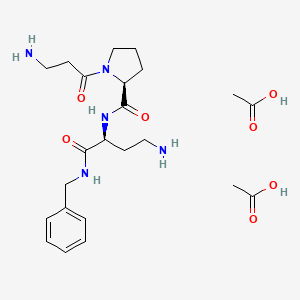 molecular formula C23H37N5O7 B611097 Dipeptide diaminobutyroyl benzylamide diacetate CAS No. 823202-99-9