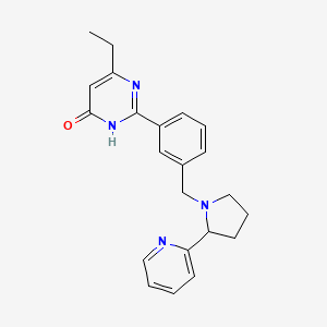 molecular formula C22H24N4O B6110971 6-ethyl-2-(3-{[2-(2-pyridinyl)-1-pyrrolidinyl]methyl}phenyl)-4(3H)-pyrimidinone 