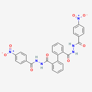 molecular formula C28H20N6O8 B6111000 N'~2~,N'~2~'-bis(4-nitrobenzoyl)-2,2'-biphenyldicarbohydrazide 