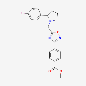 molecular formula C21H20FN3O3 B6111009 methyl 4-(5-{[2-(4-fluorophenyl)-1-pyrrolidinyl]methyl}-1,2,4-oxadiazol-3-yl)benzoate 