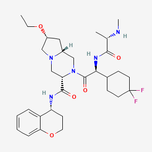 molecular formula C31H45F2N5O5 B611103 (3s,7r,8ar)-2-{(2s)-2-(4,4-Difluorocyclohexyl)-2-[(N-Methyl-L-Alanyl)amino]acetyl}-N-[(4r)-3,4-Dihydro-2h-Chromen-4-Yl]-7-Ethoxyoctahydropyrrolo[1,2-A]pyrazine-3-Carboxamide CAS No. 1266227-69-3