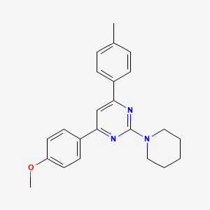4-(4-methoxyphenyl)-6-(4-methylphenyl)-2-(1-piperidinyl)pyrimidine