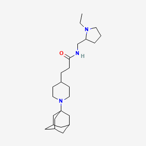 molecular formula C25H43N3O B6111044 3-[1-(1-adamantyl)-4-piperidinyl]-N-[(1-ethyl-2-pyrrolidinyl)methyl]propanamide 