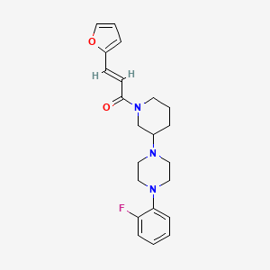 molecular formula C22H26FN3O2 B6111061 1-(2-fluorophenyl)-4-{1-[(2E)-3-(2-furyl)-2-propenoyl]-3-piperidinyl}piperazine 