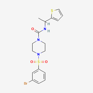 molecular formula C17H20BrN3O3S2 B611107 4-(3-bromobenzenesulfonyl)-N-[1-(thiophen-2-yl)ethyl]piperazine-1-carboxamide CAS No. 1090528-71-4