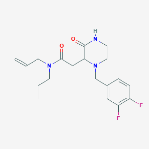molecular formula C19H23F2N3O2 B6111070 N,N-diallyl-2-[1-(3,4-difluorobenzyl)-3-oxo-2-piperazinyl]acetamide 