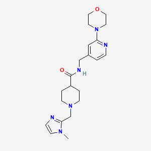 molecular formula C21H30N6O2 B611108 1-[(1-methyl-1H-imidazol-2-yl)methyl]-N-{[2-(morpholin-4-yl)pyridin-4-yl]methyl}piperidine-4-carboxamide CAS No. 1208822-03-0