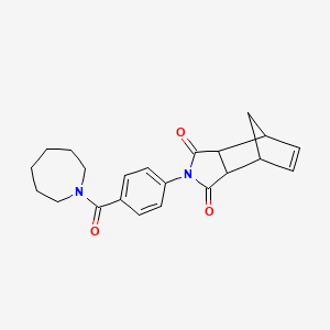 molecular formula C22H24N2O3 B6111081 4-[4-(1-azepanylcarbonyl)phenyl]-4-azatricyclo[5.2.1.0~2,6~]dec-8-ene-3,5-dione 