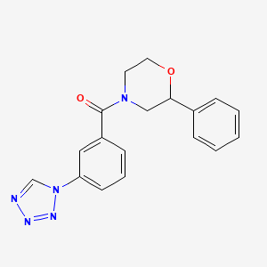 molecular formula C18H17N5O2 B6111096 2-phenyl-4-[3-(1H-tetrazol-1-yl)benzoyl]morpholine 