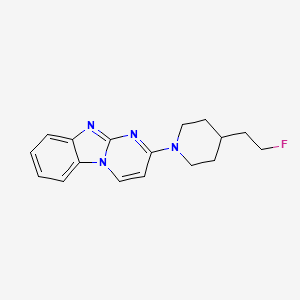 molecular formula C17H19FN4 B611110 Pyrimido(1,2-a)benzimidazole, 2-(4-(2-fluoroethyl)-1-piperidinyl)- CAS No. 1320211-61-7