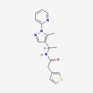 N-{1-[5-methyl-1-(2-pyridinyl)-1H-pyrazol-4-yl]ethyl}-2-(3-thienyl)acetamide