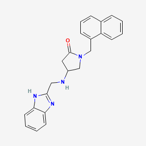molecular formula C23H22N4O B6111125 4-[(1H-benzimidazol-2-ylmethyl)amino]-1-(1-naphthylmethyl)-2-pyrrolidinone 