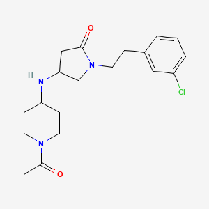 molecular formula C19H26ClN3O2 B6111129 4-[(1-acetyl-4-piperidinyl)amino]-1-[2-(3-chlorophenyl)ethyl]-2-pyrrolidinone 