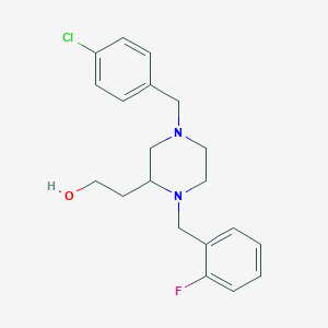molecular formula C20H24ClFN2O B6111143 2-[4-(4-chlorobenzyl)-1-(2-fluorobenzyl)-2-piperazinyl]ethanol 