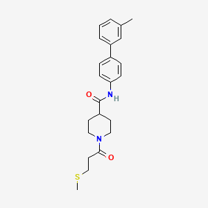 molecular formula C23H28N2O2S B6111147 N-(3'-methyl-4-biphenylyl)-1-[3-(methylthio)propanoyl]-4-piperidinecarboxamide 