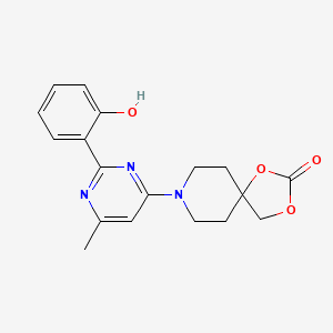 molecular formula C18H19N3O4 B6111158 8-[2-(2-hydroxyphenyl)-6-methylpyrimidin-4-yl]-1,3-dioxa-8-azaspiro[4.5]decan-2-one 