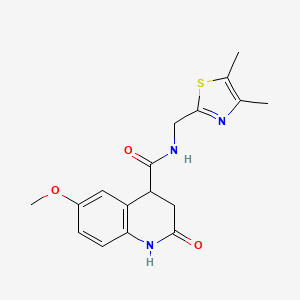 N-[(4,5-dimethyl-1,3-thiazol-2-yl)methyl]-6-methoxy-2-oxo-1,2,3,4-tetrahydro-4-quinolinecarboxamide trifluoroacetate