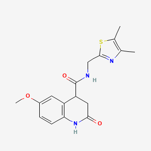 molecular formula C17H19N3O3S B6111174 N-[(4,5-dimethyl-1,3-thiazol-2-yl)methyl]-6-methoxy-2-oxo-1,2,3,4-tetrahydro-4-quinolinecarboxamide trifluoroacetate 