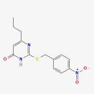 molecular formula C14H15N3O3S B6111180 2-[(4-nitrobenzyl)thio]-6-propyl-4(3H)-pyrimidinone 