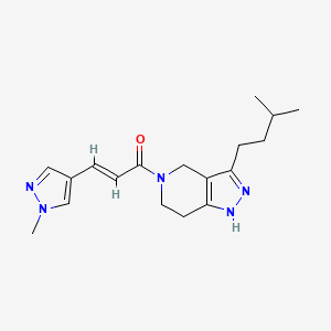 3-(3-methylbutyl)-5-[(2E)-3-(1-methyl-1H-pyrazol-4-yl)prop-2-enoyl]-4,5,6,7-tetrahydro-1H-pyrazolo[4,3-c]pyridine