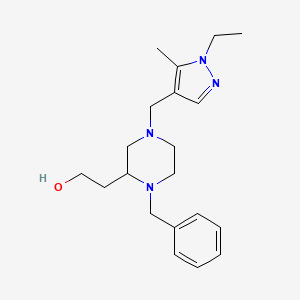 2-{1-benzyl-4-[(1-ethyl-5-methyl-1H-pyrazol-4-yl)methyl]-2-piperazinyl}ethanol