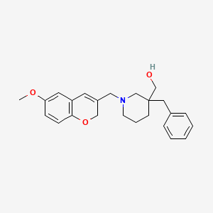 {3-benzyl-1-[(6-methoxy-2H-chromen-3-yl)methyl]-3-piperidinyl}methanol