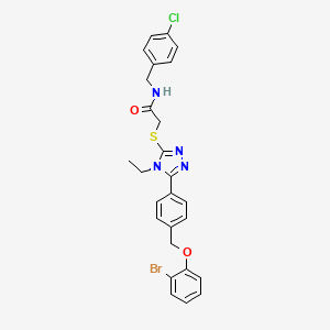 molecular formula C26H24BrClN4O2S B6111198 2-[(5-{4-[(2-bromophenoxy)methyl]phenyl}-4-ethyl-4H-1,2,4-triazol-3-yl)thio]-N-(4-chlorobenzyl)acetamide 