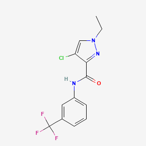 molecular formula C13H11ClF3N3O B6111211 4-chloro-1-ethyl-N-[3-(trifluoromethyl)phenyl]-1H-pyrazole-3-carboxamide 