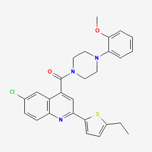 molecular formula C27H26ClN3O2S B6111212 6-chloro-2-(5-ethyl-2-thienyl)-4-{[4-(2-methoxyphenyl)-1-piperazinyl]carbonyl}quinoline 