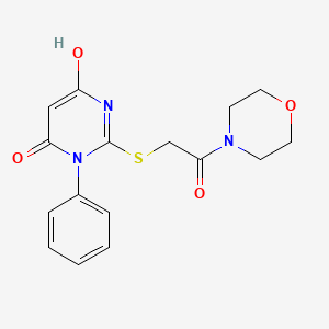 molecular formula C16H17N3O4S B6111249 6-hydroxy-2-{[2-(4-morpholinyl)-2-oxoethyl]thio}-3-phenyl-4(3H)-pyrimidinone 