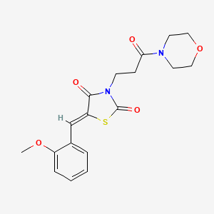 molecular formula C18H20N2O5S B6111260 5-(2-methoxybenzylidene)-3-[3-(4-morpholinyl)-3-oxopropyl]-1,3-thiazolidine-2,4-dione 