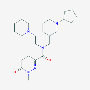 molecular formula C24H41N5O2 B6111273 N-[(1-cyclopentyl-3-piperidinyl)methyl]-1-methyl-6-oxo-N-[2-(1-piperidinyl)ethyl]-1,4,5,6-tetrahydro-3-pyridazinecarboxamide 