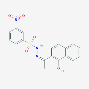 molecular formula C18H15N3O5S B6111282 N'-[1-(1-hydroxy-2-naphthyl)ethylidene]-3-nitrobenzenesulfonohydrazide 