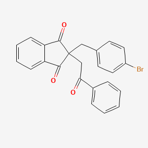 molecular formula C24H17BrO3 B6111316 2-(4-bromobenzyl)-2-(2-oxo-2-phenylethyl)-1H-indene-1,3(2H)-dione 