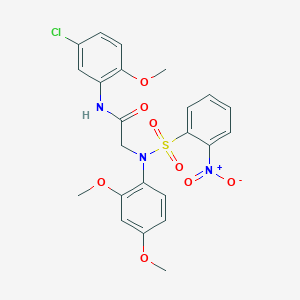 molecular formula C23H22ClN3O8S B6111323 N~1~-(5-chloro-2-methoxyphenyl)-N~2~-(2,4-dimethoxyphenyl)-N~2~-[(2-nitrophenyl)sulfonyl]glycinamide 
