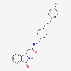 molecular formula C25H30ClN3O2 B6111336 N-({1-[2-(4-chlorophenyl)ethyl]-4-piperidinyl}methyl)-N-methyl-2-(3-oxo-2,3-dihydro-1H-isoindol-1-yl)acetamide 