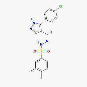 N'-{[3-(4-chlorophenyl)-1H-pyrazol-4-yl]methylene}-3,4-dimethylbenzenesulfonohydrazide