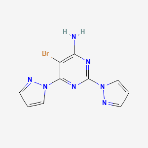 molecular formula C10H8BrN7 B611135 5-溴-2,6-二(1H-吡唑-1-基)嘧啶-4-胺 CAS No. 1337962-47-6