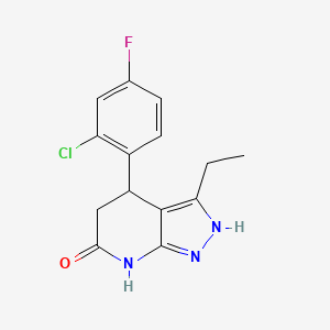 4-(2-chloro-4-fluorophenyl)-3-ethyl-1,4,5,7-tetrahydro-6H-pyrazolo[3,4-b]pyridin-6-one