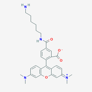 molecular formula C31H37ClN4O4 B611137 5-((6-氨基己基)氨基甲酰基)-2-(3,6-双(二甲氨基)黄嘌呤-9-基)苯甲酸酯 CAS No. 2158336-47-9