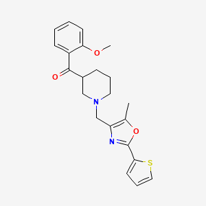 molecular formula C22H24N2O3S B6111376 (2-methoxyphenyl)(1-{[5-methyl-2-(2-thienyl)-1,3-oxazol-4-yl]methyl}-3-piperidinyl)methanone 