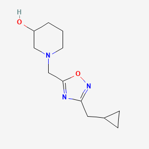 molecular formula C12H19N3O2 B6111400 1-{[3-(cyclopropylmethyl)-1,2,4-oxadiazol-5-yl]methyl}-3-piperidinol 